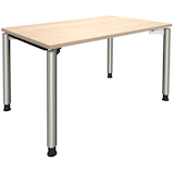 Artikelbild 1 für fm fastline höhenverstellbarer Schreibtisch akazie rechteckig, 4-Fuß-Gestell silber 120,0 x 80,0 cm, Artikelnummer 135407