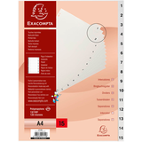 Artikelbild 1 für Exacompta Ordnerregister DIN A4 Vollformat 1-15 grau 15-teilig, 1 Satz, Artikelnummer 386332