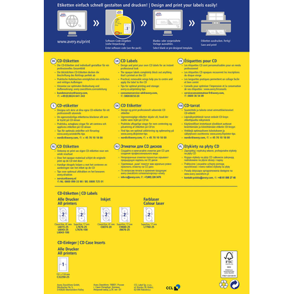 Artikelbild 4 für AVERY Zweckform CD-Etiketten L6043-100 weiß, 200 Etiketten , Artikelnummer 345397