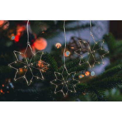 Artikelbild 6 für Idena Metallsterne Kristall LED Dekoleuchten weiß, 3 St., Artikelnummer 761862