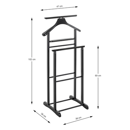 Artikelbild 2 für HAKU Möbel Herrendiener 30569 schwarz Holz 47,0 x 102,0 cm, Artikelnummer 552162