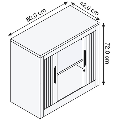 Artikelbild 2 für CP Omnispace Rollladenschrank silber 1 Fachboden 80,0 x 42,0 x 72,0 cm, Artikelnummer 411715