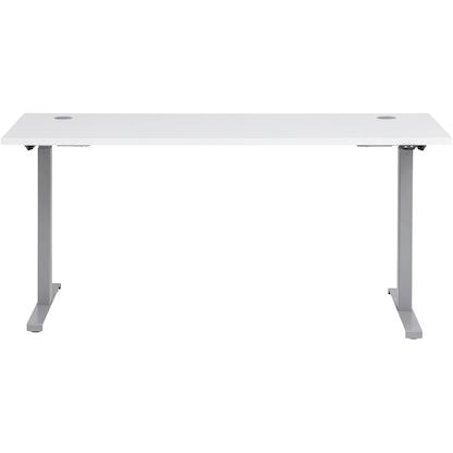 Artikelbild 6 für MÖBELPARTNER Office elektrisch höhenverstellbarer Schreibtisch kreideweiß rechteckig, Kufen-Gestell silber 160,0 x 75,0 cm, Artikelnummer 500813