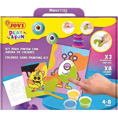 Artikelbild 4 für JOVI Bastelset Play & Fun Sand Painting Kit Monsters mehrfarbig, Artikelnummer 712939