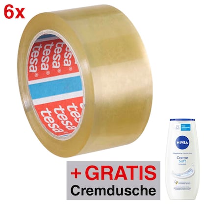 Artikelbild für AKTION: tesa Packband tesapack® 4195 transparent 50,0 mm x 66,0 m 6 Rollen + GRATIS NIVEA Shower Creme Soft, 250 ml, Artikelnummer 705517