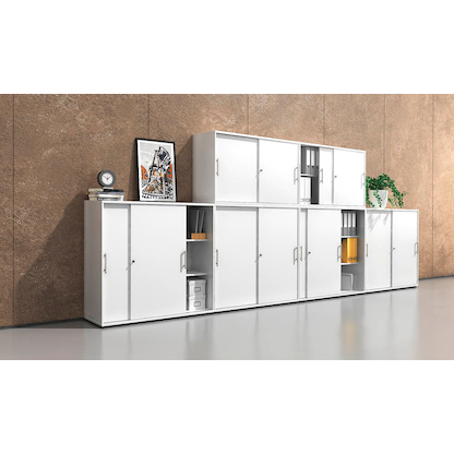 Artikelbild 4 für HAMMERBACHER Schiebetürenschrank, V1753S/W/W/RE weiß 2 Fachböden 120,0 x 40,0 x 110,0 cm, Artikelnummer 246715