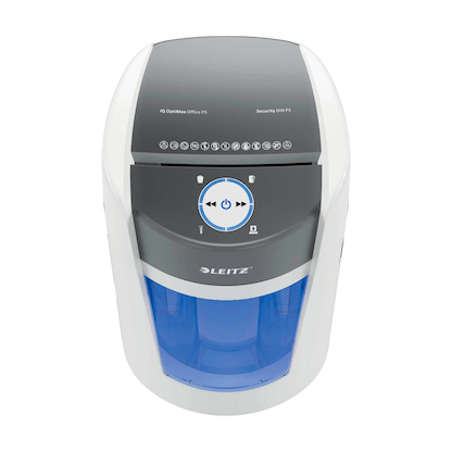 Artikelbild 19 für LEITZ IQ OptiMax Office 550 Aktenvernichter mit Partikelschnitt P-5, 2 x 15 mm, bis 10 Blatt, weiß, Artikelnummer 390167