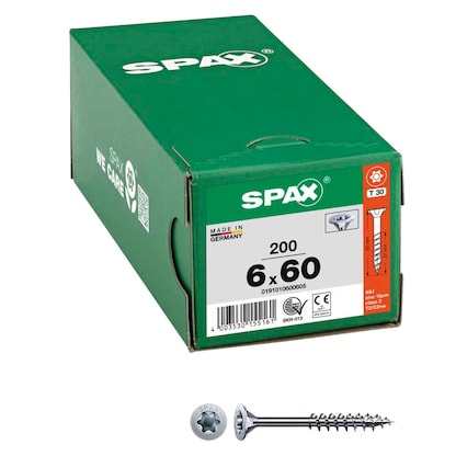 Artikelbild für SPAX® Universalschrauben T30 Senkkopf WIROX 0191010600605 6 mm x 60 mm, 200 St., Artikelnummer 396057