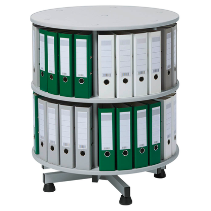 Artikelbild für Ordnerdrehsäule hellgrau bis zu 48 Ordner, Komplett drehbar, H: 93,0 cm, Artikelnummer 190068