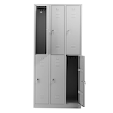 Artikelbild 1 für Gürkan Spind lichtgrau 106119, 6 Schließfächer 90,0 x 50,0 x 195,0 cm, Artikelnummer 562145