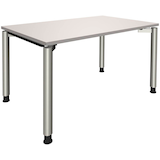 Artikelbild 1 für fm fastline höhenverstellbarer Schreibtisch lichtgrau rechteckig, 4-Fuß-Gestell silber 120,0 x 80,0 cm, Artikelnummer 135453