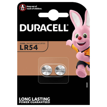 Artikelbild für DURACELL Knopfzellen LR54 Alkali-Mangan 1,5 V, 2 St., Artikelnummer 373874