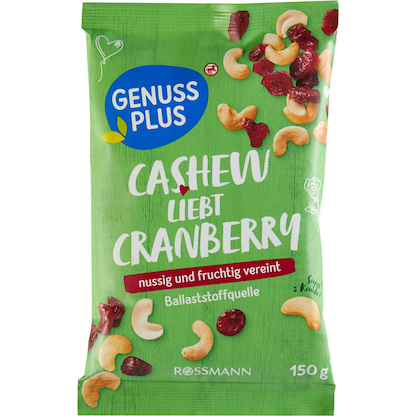 Artikelbild 3 für GENUSS PLUS CASHEW-CRANBERRY-MIX 150,0 g, Artikelnummer 667453