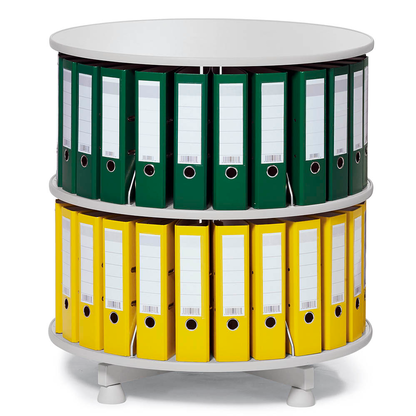 Artikelbild für Ordnerdrehsäule hellgrau bis zu 48 Ordner, Etagen einzeln drehbar, H: 85,0 cm, Artikelnummer 190118