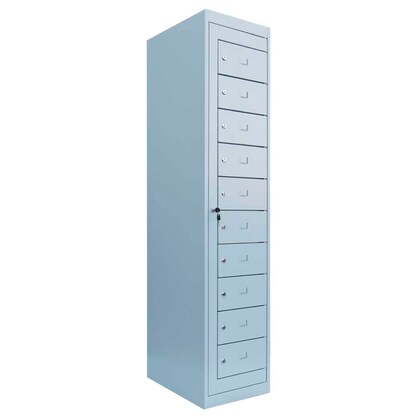 Artikelbild 2 für LÜLLMANN Schließfachschrank lichtgrau 526100, 10 Schließfächer 40,0 x 50,0 x 180,0 cm, Artikelnummer 186108