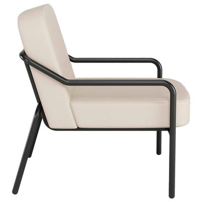 Artikelbild 2 für medso powered by PAPERFLOW Sessel MEDSO M Rund creme schwarz Kunstleder 58,0 x 74,3 x 73,6 cm, 1 St., Artikelnummer 522506