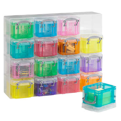 Artikelbild für Really Useful Box Kleinteilemagazin 16x 0,14 l transparent, bunt 28,0 x 8,5 x 22,5 cm, 1 St., Artikelnummer 327852