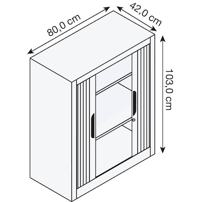 Artikelbild 2 für CP Omnispace Rollladenschrank lichtgrau 2 Fachböden 80,0 x 42,0 x 103,0 cm, Artikelnummer 411722