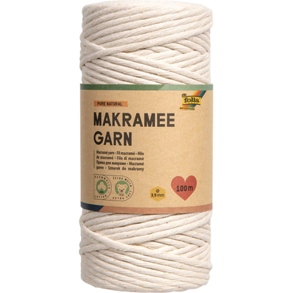 Artikelbild für folia Makramee Garn natur Pure natural Ø 3,5 mm, 1 St., Artikelnummer 963407