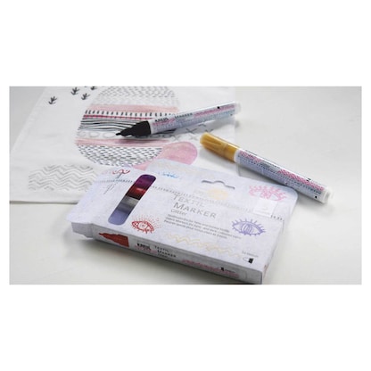 Artikelbild 4 für KREUL Glitter Stoffmalfarbe farbsortiert, 5 St., Artikelnummer 115388