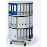 Artikelbild 1 für Ordnerdrehsäule hellgrau bis zu 72 Ordner, Komplett drehbar, H: 130,0 cm, Artikelnummer 190029