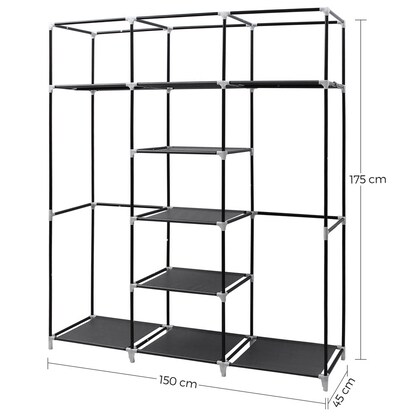 Artikelbild 3 für SONGMICS Stoffschrank, RYG12B schwarz 150,0 x 45,0 x 175,0 cm, 1 St., Artikelnummer 439806