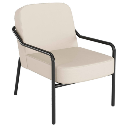 Artikelbild für medso powered by PAPERFLOW Sessel MEDSO M Rund creme schwarz Kunstleder 58,0 x 74,3 x 73,6 cm, 1 St., Artikelnummer 522506