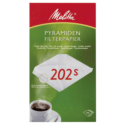 Artikelbild für Melitta PYRAMIDEN FILTERPAPIER 202s Kaffeefilter, 100 St., Artikelnummer 155111