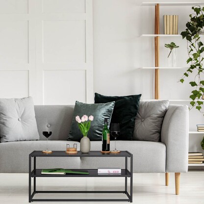 Artikelbild 4 für relaxdays Couchtisch rechteckig MDF-Platte schwarz 90,0 x 50,0 x 42,0 cm, 1 St., Artikelnummer 520021