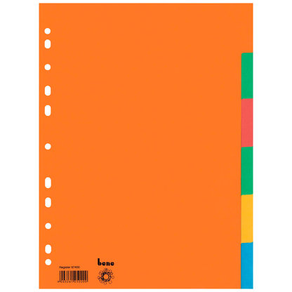 Artikelbild für bene Ordnerregister DIN A4 Vollformat blanko farbig 6-teilig, 5 Satz, Artikelnummer 153515