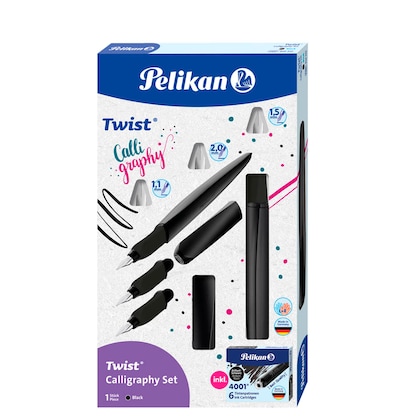 Artikelbild 2 für Pelikan Twist® Calligraphy Set Patronenfüller schwarz 1,1mm, 1,5mm, 2,0mm, 1 St., Artikelnummer 573887