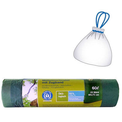 Artikelbild für Secolan® Müllbeutel 60,0 l grün 30,0 µm, 15 St., Artikelnummer 793232