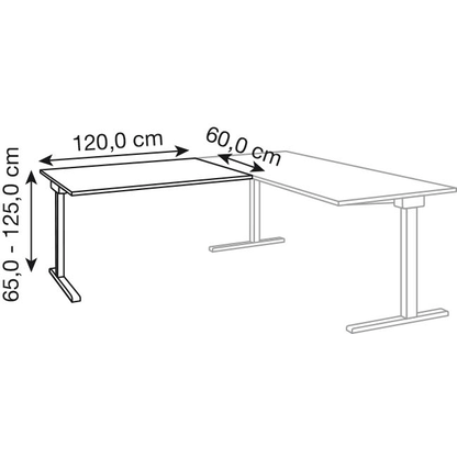 Artikelbild 2 für mauser Anbautisch varitos.c ahorn, alu rechteckig links 120,0 x 60,0 x 65,0 - 125,0 cm, Artikelnummer 272993