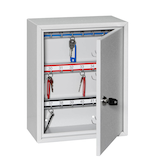 Artikelbild 1 für ISS Ulm Schlüsselkasten lichtgrau mit 42 Haken, Zylinderschloss, 24,0 x 13,0 x 30,5 cm, 1 St., Artikelnummer 666446