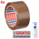 Artikelbild 1 für AKTION: tesa Packband tesapack® 4195 braun 50,0 mm x 66,0 m 6 Rollen + GRATIS NIVEA Shower Creme Soft, 250 ml, Artikelnummer 705509