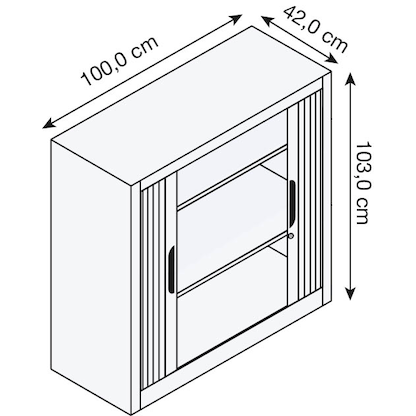 Artikelbild 2 für CP Omnispace Rollladenschrank verkehrsweiß 2 Fachböden 100,0 x 42,0 x 103,0 cm, Artikelnummer 411809