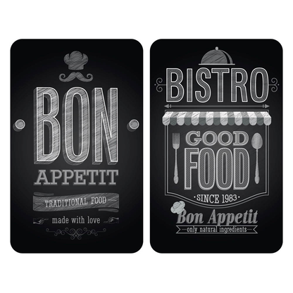 Artikelbild für WENKO Herdabdeckplatten Bon Appetit schwarz, grau, 2 St., Artikelnummer 530204