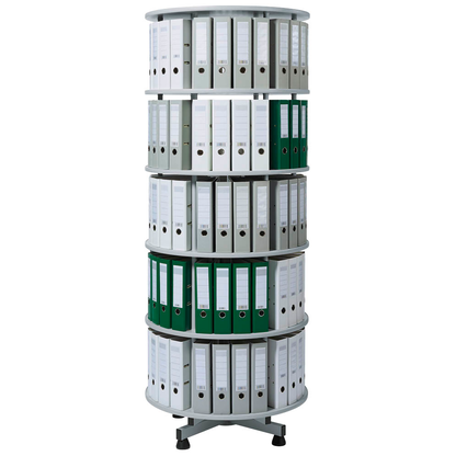 Artikelbild für Ordnerdrehsäule hellgrau bis zu 120 Ordner, Komplett drehbar, H: 203,0 cm, Artikelnummer 190007