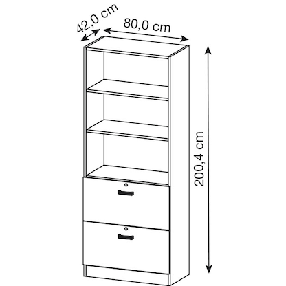 Artikelbild 2 für HAMMERBACHER Regalschrank Haziender, V7300/5/5/SG lichtgrau 80,0 x 42,0 x 200,4 cm, 1 St., Artikelnummer 792614