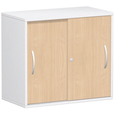 Artikelbild 1 für geramöbel Schiebetürenschrank Flex, S-381501-BW weiß, buche 1 Fachboden 80,0 x 42,5 x 72,0 cm, Artikelnummer 877201