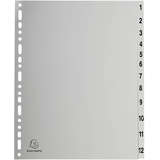 Artikelbild 1 für Exacompta Ordnerregister DIN A4 Vollformat, Überbreite 1-12 grau 12-teilig, 1 Satz, Artikelnummer 385973