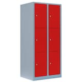 Artikelbild 1 für LÜLLMANN Schließfachschrank feuerrot, lichtgrau 523324, 6 Schließfächer 80,0 x 50,0 x 180,0 cm, Artikelnummer 186227