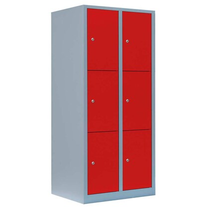Artikelbild für LÜLLMANN Schließfachschrank feuerrot, lichtgrau 523324, 6 Schließfächer 80,0 x 50,0 x 180,0 cm, Artikelnummer 186227