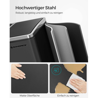 Artikelbild 3 für SONGMICS Mülltrenner 3x 18,0 l schwarz, 1 St., Artikelnummer 262756