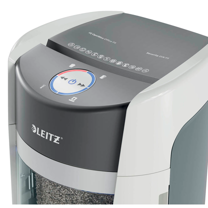 Artikelbild 12 für LEITZ IQ OptiMax Office 550 Aktenvernichter mit Partikelschnitt P-5, 2 x 15 mm, bis 10 Blatt, weiß, Artikelnummer 390167