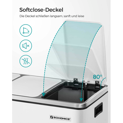 Artikelbild 4 für SONGMICS Mülltrenner 3x 18,0 l weiß, 1 St., Artikelnummer 262887
