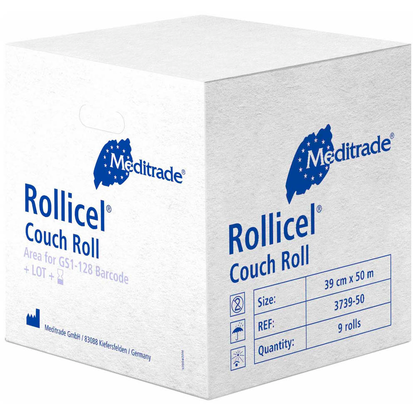 Artikelbild 3 für Meditrade® Ärztekrepp ROLLICEL® 2-lagig weiß 39,0 cm x 50,0 m, 9 Rollen, Artikelnummer 242226