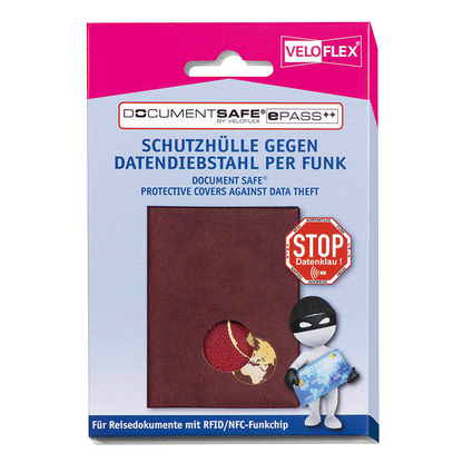 Artikelbild 5 für VELOFLEX Dokumentenhülle Document Safe®ePass Schutzhülle rot 10,0 x 13,5 cm, 1 St., Artikelnummer 246905