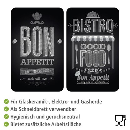 Artikelbild 3 für WENKO Herdabdeckplatten Bon Appetit schwarz, grau, 2 St., Artikelnummer 530204