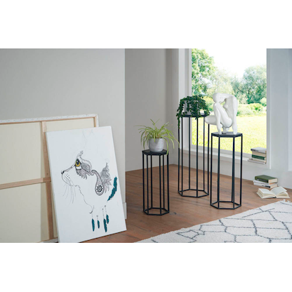 Artikelbild 3 für WOHNLING Beistelltische-Set sechseckig Massivholz schwarz, 3 St., Artikelnummer 166909